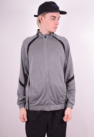 STARTER MENS VINTAGE TRACKSUIT TOP JACKET MEDIUM GREY 90'S