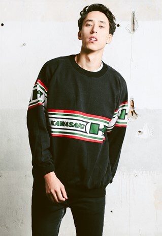 VINTAGE 90S KAWASAKI MOTO RACING SWEATSHIRT