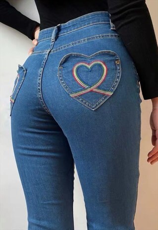 heart baggy jeans