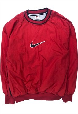 Nike oversized red shell long sleeve top