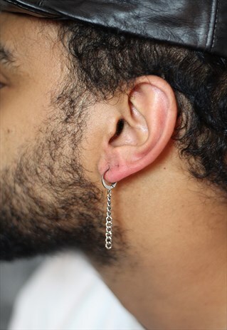 DANGLE CHAIN DROP UNISEX SINGLE EARRING