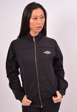 VINTAGE UMBRO TRACKSUIT TOP JACKET BLACK