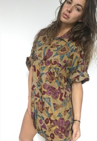 PATTERNED OVERSIZED RETRO VINTAGE UNISEX FESTIVAL SHIRT