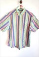 VINTAGE PASTEL STRIPPED SHIRT STRIPES VACATION SUMMER