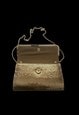 70'S VINTAGE GOLD METAL CHAINMAIL CLUTCH SHOULDER BAG