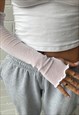 FINGERLESS MESH GLOVES IN WHITE