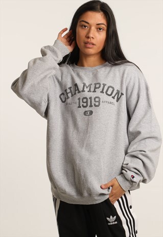 VINTAGE CHAMPION PRINTED SPELLOUT SWEATSHIRT