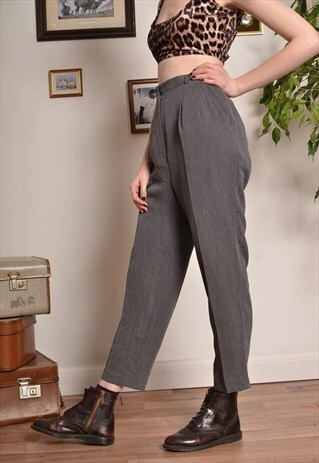 VINTAGE TAILORED TROUSERS IN GREY