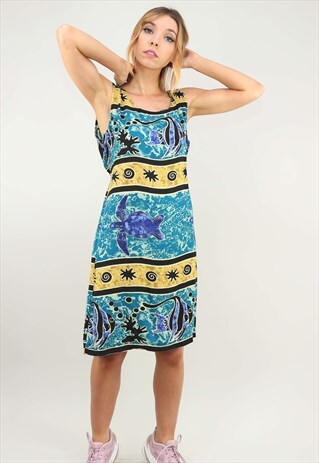 VINTAGE 90S PATTERNED SUMMER SUN DRESS
