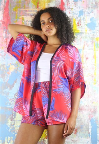 KIMONO IN RED BOTANICS