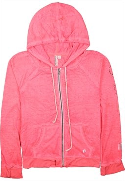 Vintage 90's Hang Ten Hoodie Plain Full Zip Up Pink Large