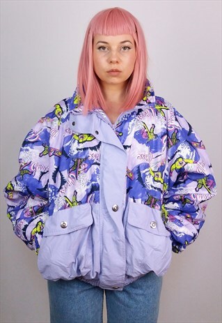 FOELSER VINTAGE 80'S SKI JACKET SNOWBOARD PRINT / PUFFER