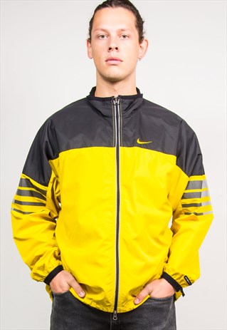 NIKE BLACK & YELLOW CLIMA FIT TRACKSUIT JACKET TOP