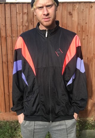 VINTAGE NIKE TRACKSUIT JACKET BLACK SPORTS OVERSIZED L