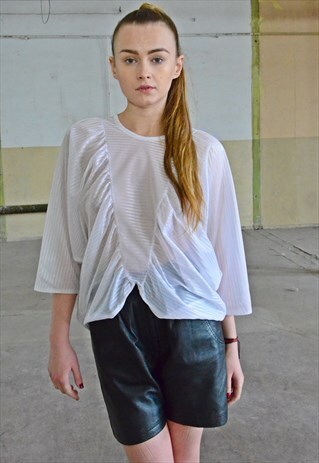 90S VINTAGE WHITE BLOUSE BUTTERFLY