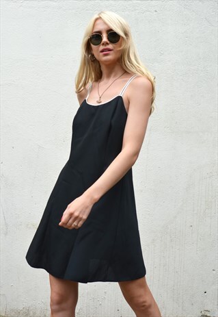 VINTAGE Y2K SPICE GIRLS BLACK & WHITE STRAP MINI DRESS