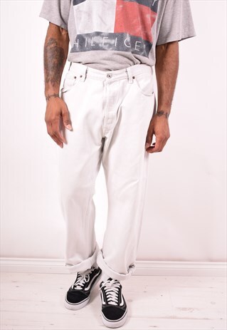 LEVI'S 501 MENS VINTAGE JEANS W36 L32 WHITE 90S