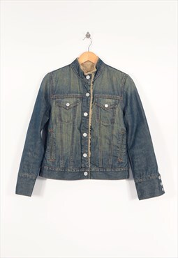 Vintage GAP Faux Fur Lined Denim Sherpa Jacket Small LM175