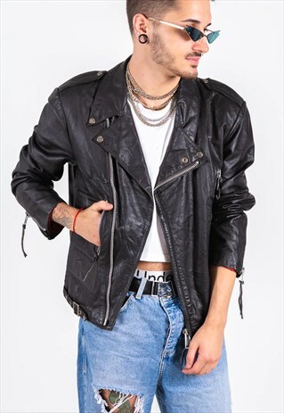 VINTAGE 80S LEATHER JACKET / S6924
