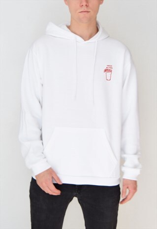 WHITE FRESH AS F-CK (RED) HOODIE