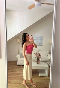Beautiful strapless tube top in candy pink