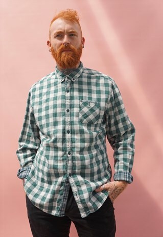 VINTAGE GREEN FLANNEL SHIRT