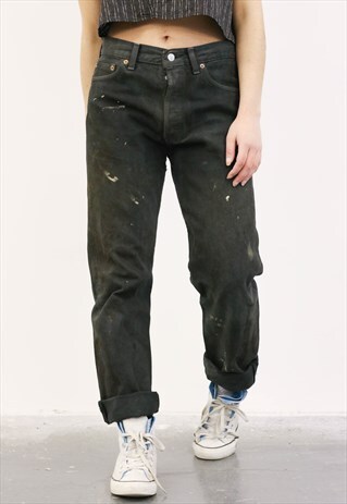 LEVI'S VINTAGE BLACK PAINT 501 MOM JEANS