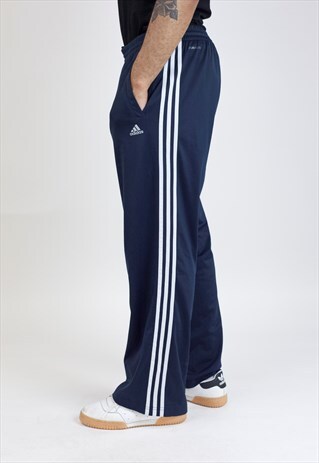 VINTAGE 90S ADIDAS NAVY TRACKSUIT BOTTOMS