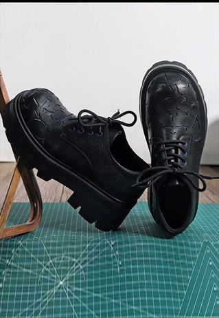 Punk derby shoes tractor sole boots platform Gothic trainers