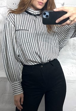 Striped Classy Woman Shirt / Blouse - L - XL