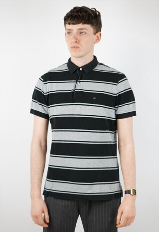 VINTAGE TOMMY HILFIGER STRIPED POLO SHIRT