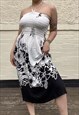 white and black floral y2k summer dress