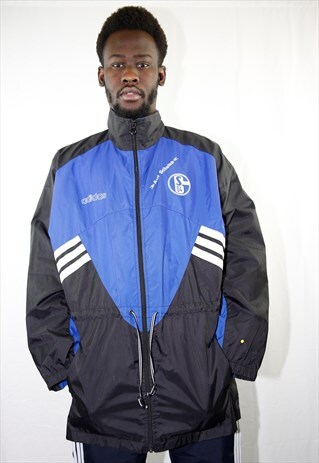 VINTAGE ROYAL BLUE & BLACK WINDBREAKER