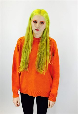 GORGEOUS ORANGE COTTON KNITTED JUMPER