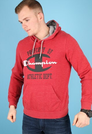 VINTAGE CHAMPION HOODIE IN RED NH63