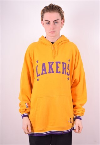 NIKE MENS VINTAGE HOODIE JUMPER XL YELLOW 90'S
