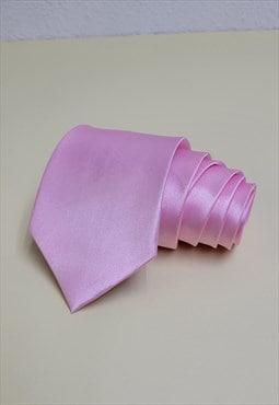 Solid Color Pink Tie Formal Necktie for Men