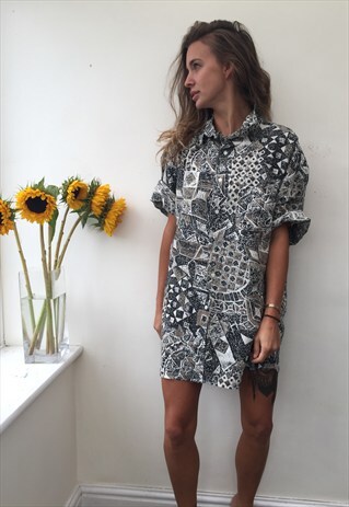 CRAZY PATTERN OVERSIZED RETRO VINTAGE UNISEX FESTIVAL SHIRT