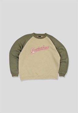 Vintage 90s Quiksilver Embroidered Logo Sweatshirt in Cream