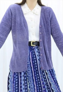 90s Vintage Purple Cardigan (Size S)