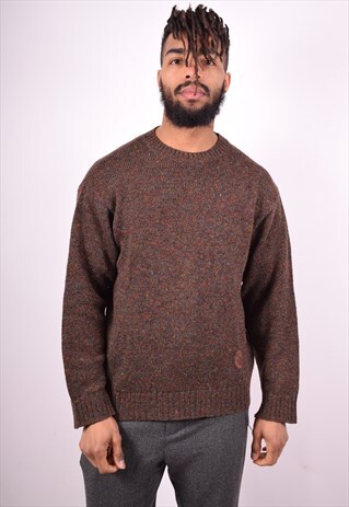 VALENTINO MENS VINTAGE JUMPER SWEATER MEDIUM BROWN 90'S