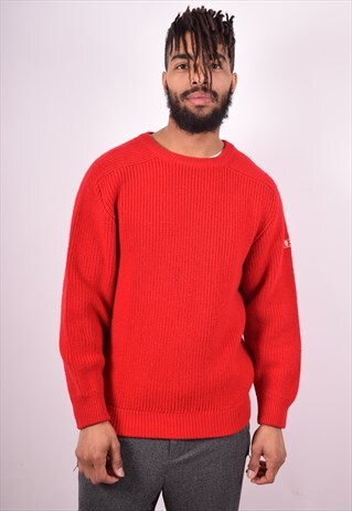 MARINA YACHTING MENS VINTAGE JUMPER SWEATER MEDIUM RED 90'S