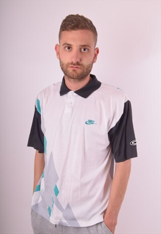 VINTAGE NIKE CHALLENGE COURT POLO T-SHIRT SIZE M (621)