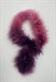 70's Vintage Ladies Scarf Feather Pink Purple Neck Piece
