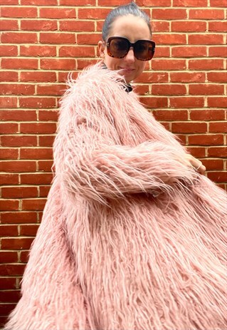 PINK SHABBY CHIC FAUX FUR COAT