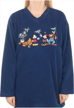 Disney - Blue Embroidered Fleece Sweatshirt - XLarge