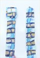 90S VINTAGE BLUE ABSTRACT STRIPED BELT (SIZE L-XL)
