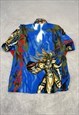 Y2K GRAPHIC GRUNGE SHIRT LONG SLEEVE SWORD FIGHTER SHIRT