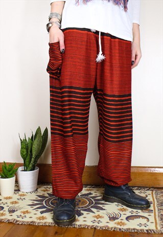 FAIRTRADE ORANGE STRIPED HIPPIE HAREMS