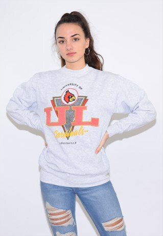 VINTAGE 90S GREY LOUIS VILLE SWEATSHIRT